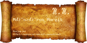 Mészáros Margit névjegykártya