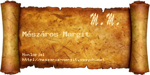 Mészáros Margit névjegykártya