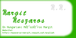 margit meszaros business card